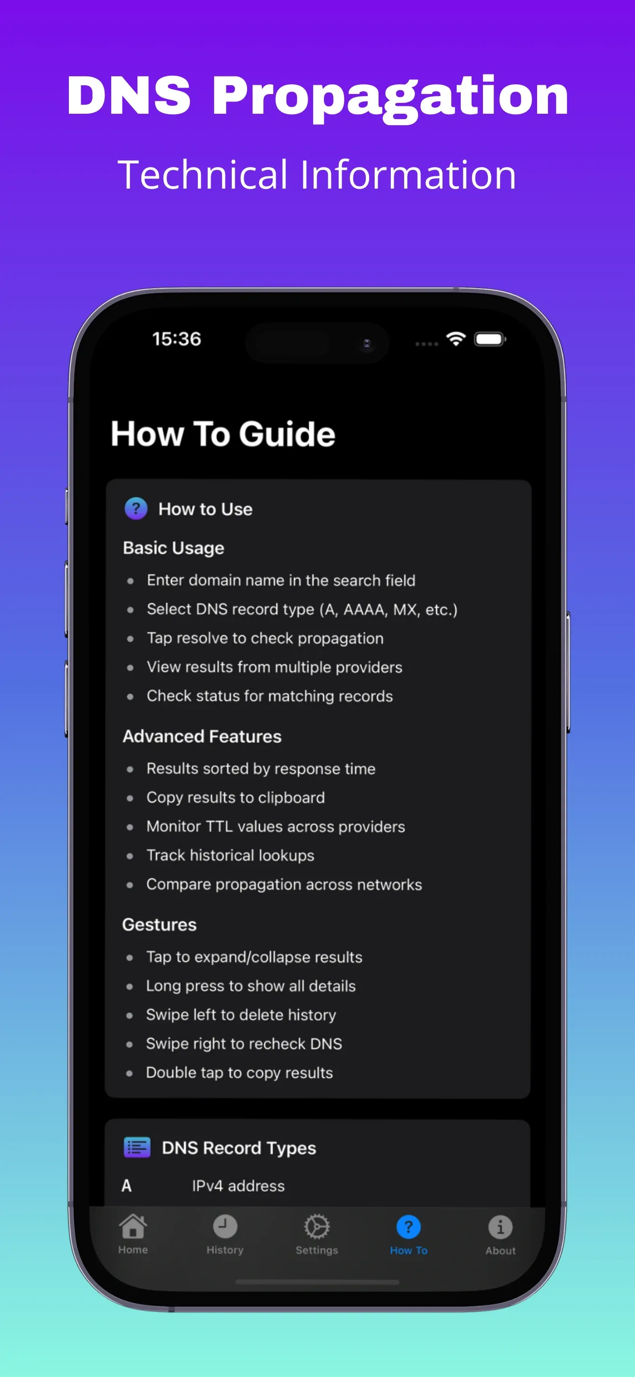 How-to guide with technical information on DNS record types